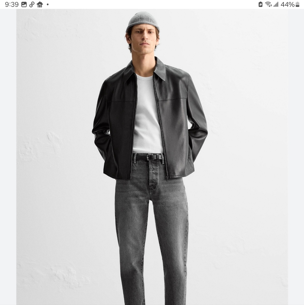 Zara leather jacket 90s Archive